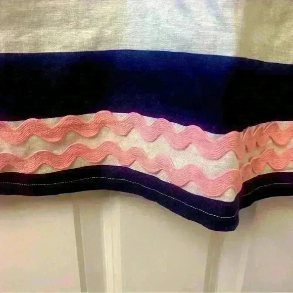 NWOT Sail To Sable Sleevless Classic Tunic w/ Ric Rac detail- Navy/White Stripes - Picture 4 of 9